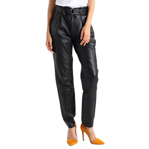 Buckle Closer Stylish Leather Pants For Women