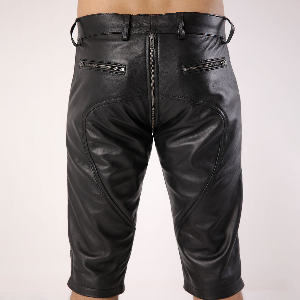 Full Back Zipper Mens Leather Shorts – Leather Wardrobe