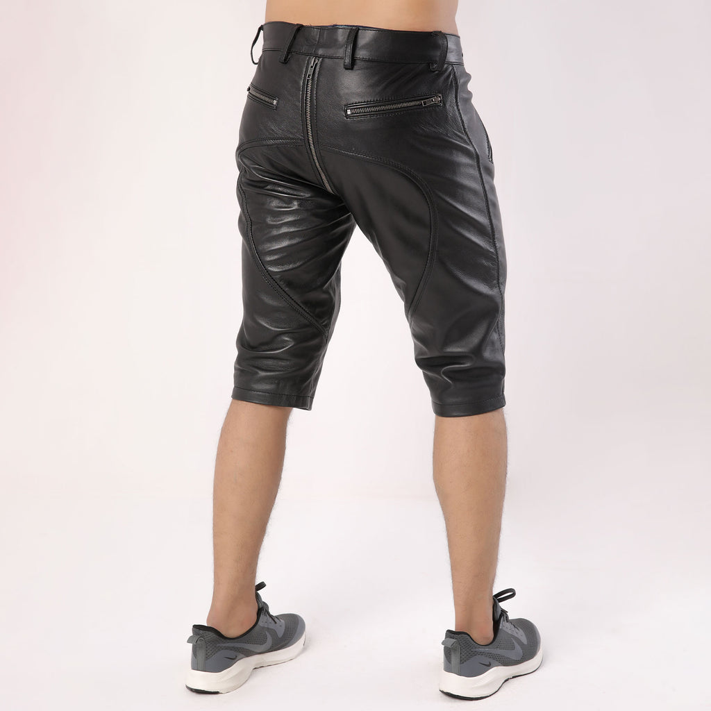 Full Back Zipper Mens Leather Shorts – Leather Wardrobe