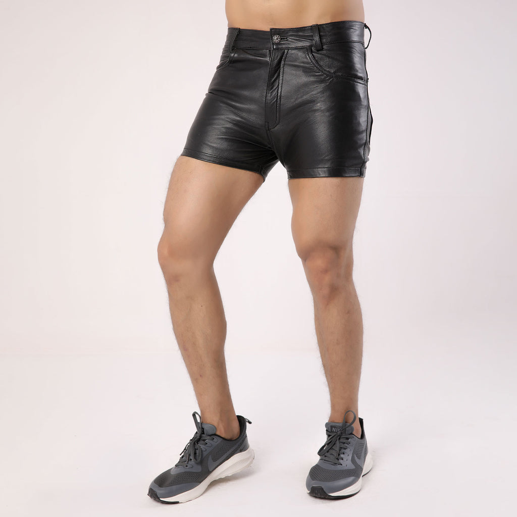 Mens Leather Party Shorts Leather Wardrobe