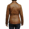 Leather  Jacket Women With Stylish Side Zip Closer And Belted Waist