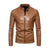 Leather Biker Jacket For Men In Brown