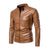 Leather Biker Jacket For Men In Brown