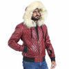 Winter Leather Jacket for Men with Fur on the Hood
