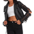 Leather Jacket Women With Buckle Arm Style