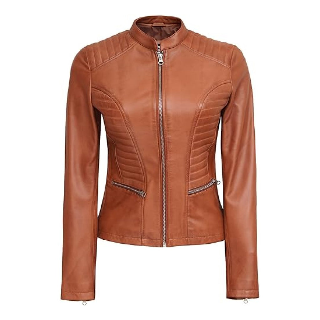 Genuine Leather Jacket For Women Biker Style