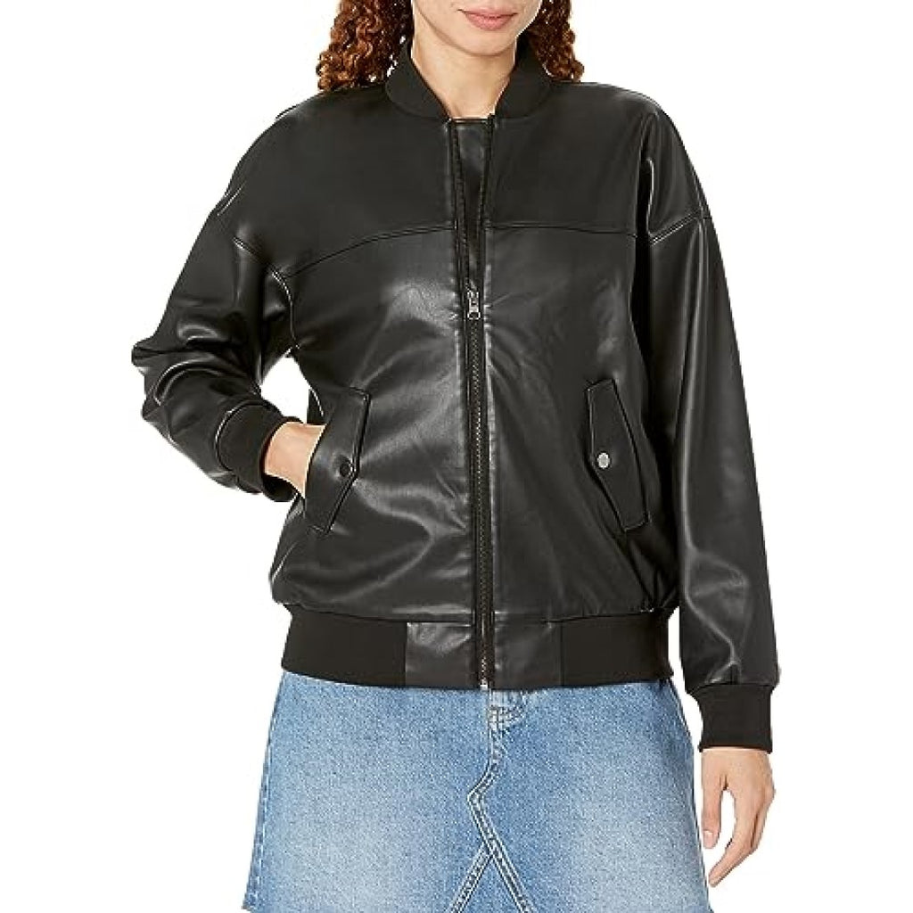 Leather Jacket For Women Biker Style And Full Zip Closer