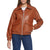 Leather Jacket For Women Bomber Jacket in Brown