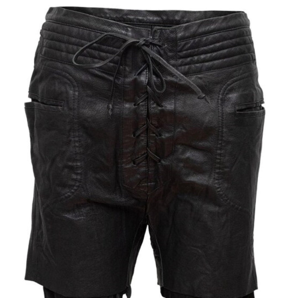 Leather Shorts For Men With Classy Hook And Loop Closer