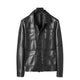Men's Leather Jacket Slim Fit Turn down Collar
