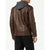 Classy Brown Leather Biker Jacket For Men