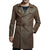 Leather Trench Coat With Button And Belted Closer