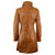 Tan Brown Real Leather Coat For Ladies