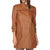 Double Breasted brown leather coat For Women