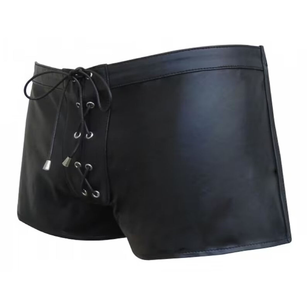 Style Lamb Skin Leather Shorts