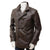 Mens Elegant Style Real Sheepskin Dark Brown Long Leather Coat