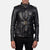 Black Leather Jacket Belted for Men