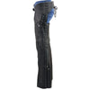 Black Premium Leather Chaps with Side Zipper