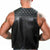 Black Quilted Leather Bar Vest
