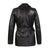 Carissa Women's Black Belted Long Leather Coat