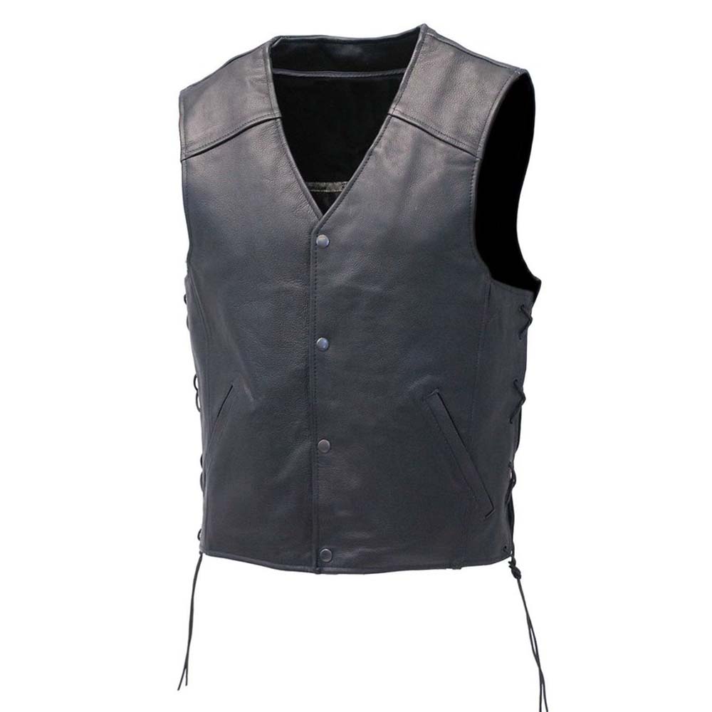 Black Leather Bar Vest