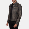 Ionic Distressed Brown Leather Biker Jacket Up to 5XL - Leather Wardrobe