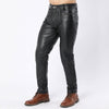 Lambskin Leather Quilted Pants with Full Back Zipper - Biker Trouser