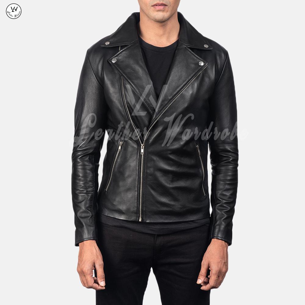 Leather Biker Jacket Mens