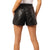 Quilted Leather Summer Shorts Women