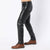 Men Black Sheep Leather Pants with Side Panel