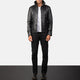 Columbus Black Leather Bomber Jacket Up to 5XL - Leather Wardrobe