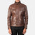 Darren Brown Leather Biker Jacket Up to 5XL - Leather Wardrobe