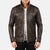 Hudson Brown Leather Biker Jacket Up to 5XL - Leather Wardrobe