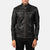 Mack Black Leather Biker Jacket Up to 5XL - Leather Wardrobe