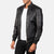 Moda Black Leather Bomber Jacket Up to 5XL - Leather Wardrobe