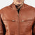 Ionic Brown Leather Biker Jacket Up to 5XL - Leather Wardrobe