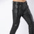Mens Black Fashion Leather Quilted Pants