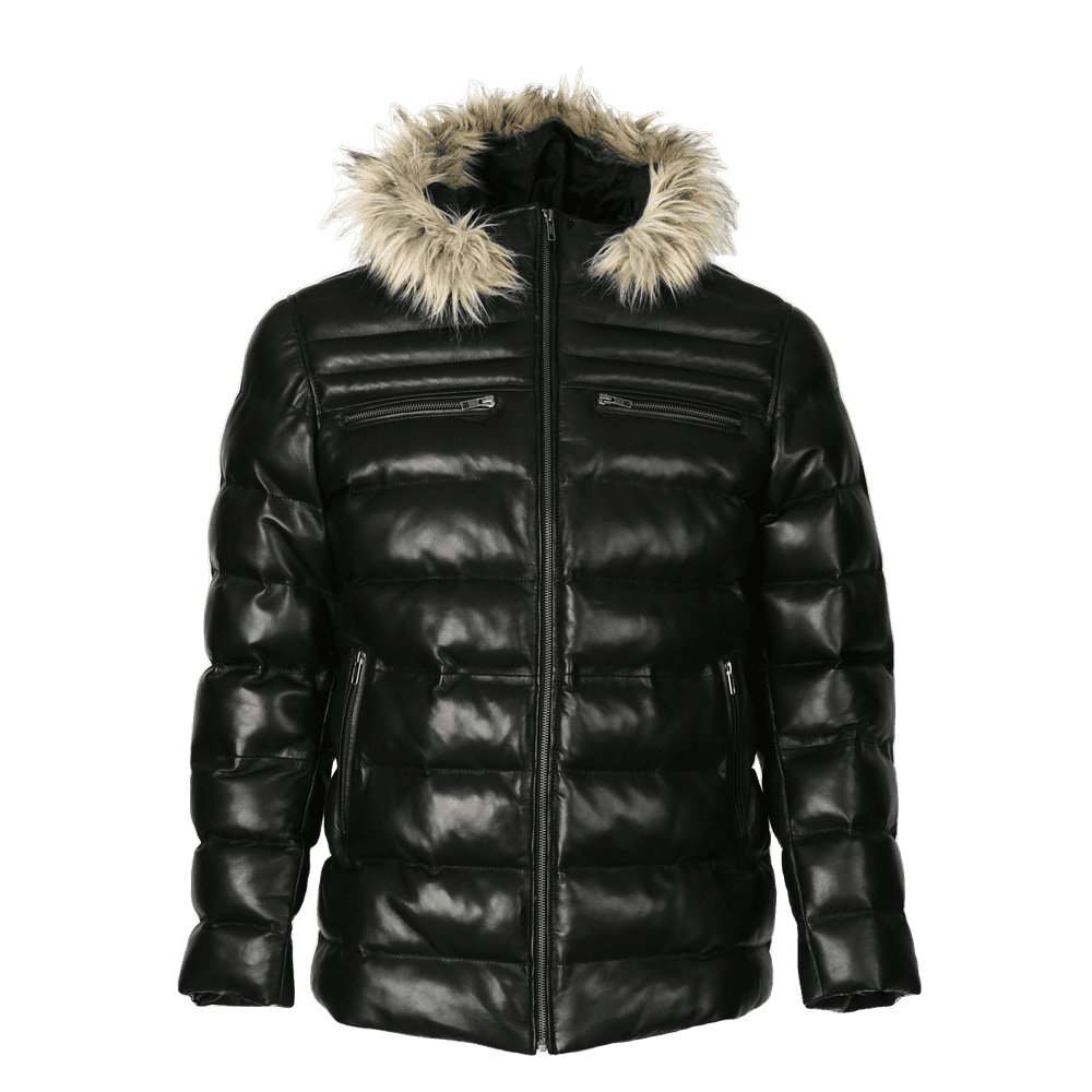 Mens Jeremiah Puffer Leather Jacket