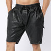 Perforated Leather Shorts For Men
