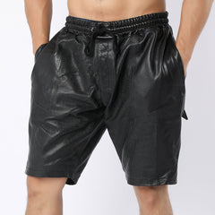 ☆BADBLOOD☆Perforated Leather Long Bermuda pants 男女兼用 Perforated Leather Shorts For Men - Dotted Leather Shorts