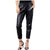 Plain Black Sheep Leather Trousers for Women