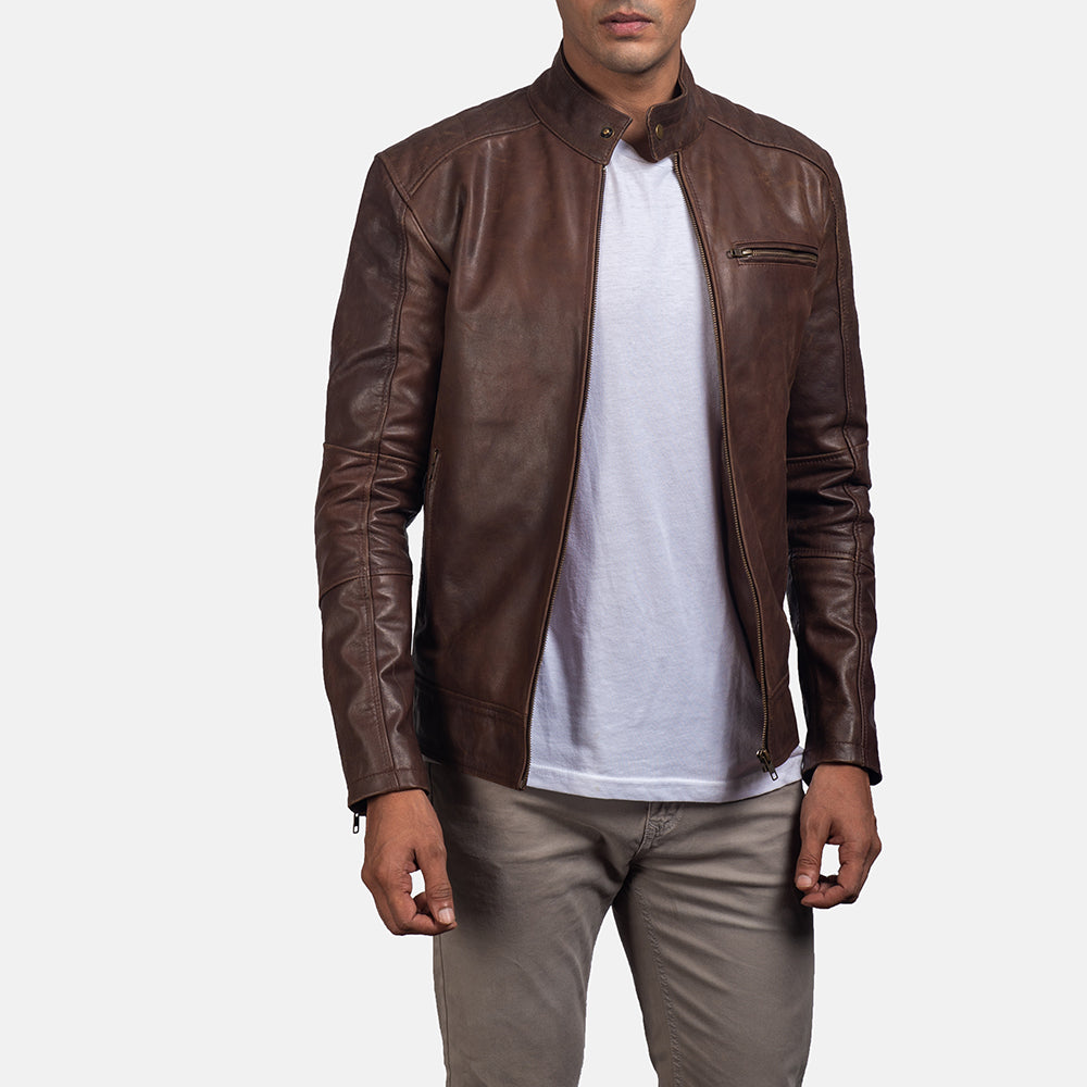 Stylish Chocolate Brown Leather Jacket