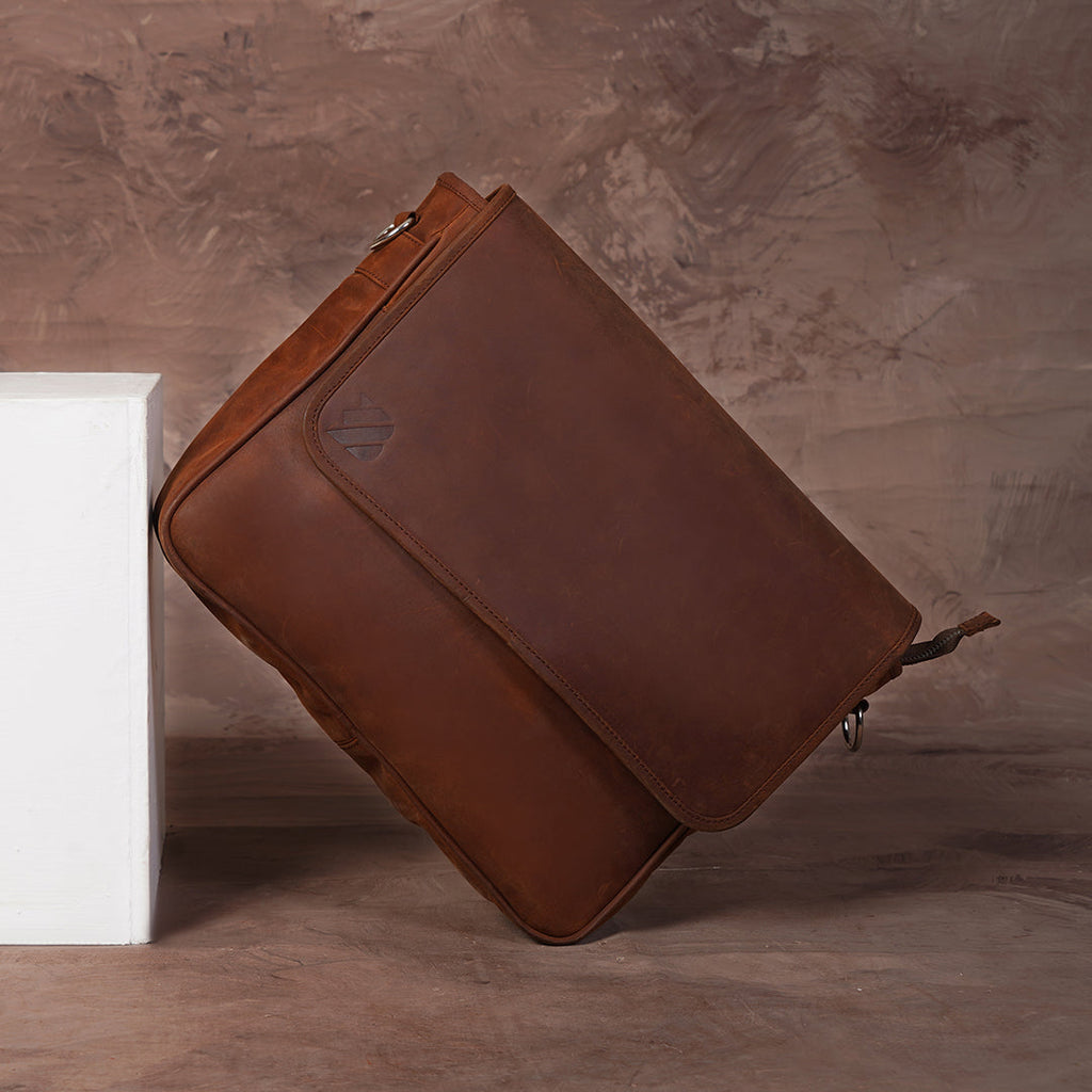 Vintage Leather Bag for Mini Laptop