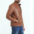 Brown Leather Jacket With Quilted Design on Arm - Leather Wardrobe