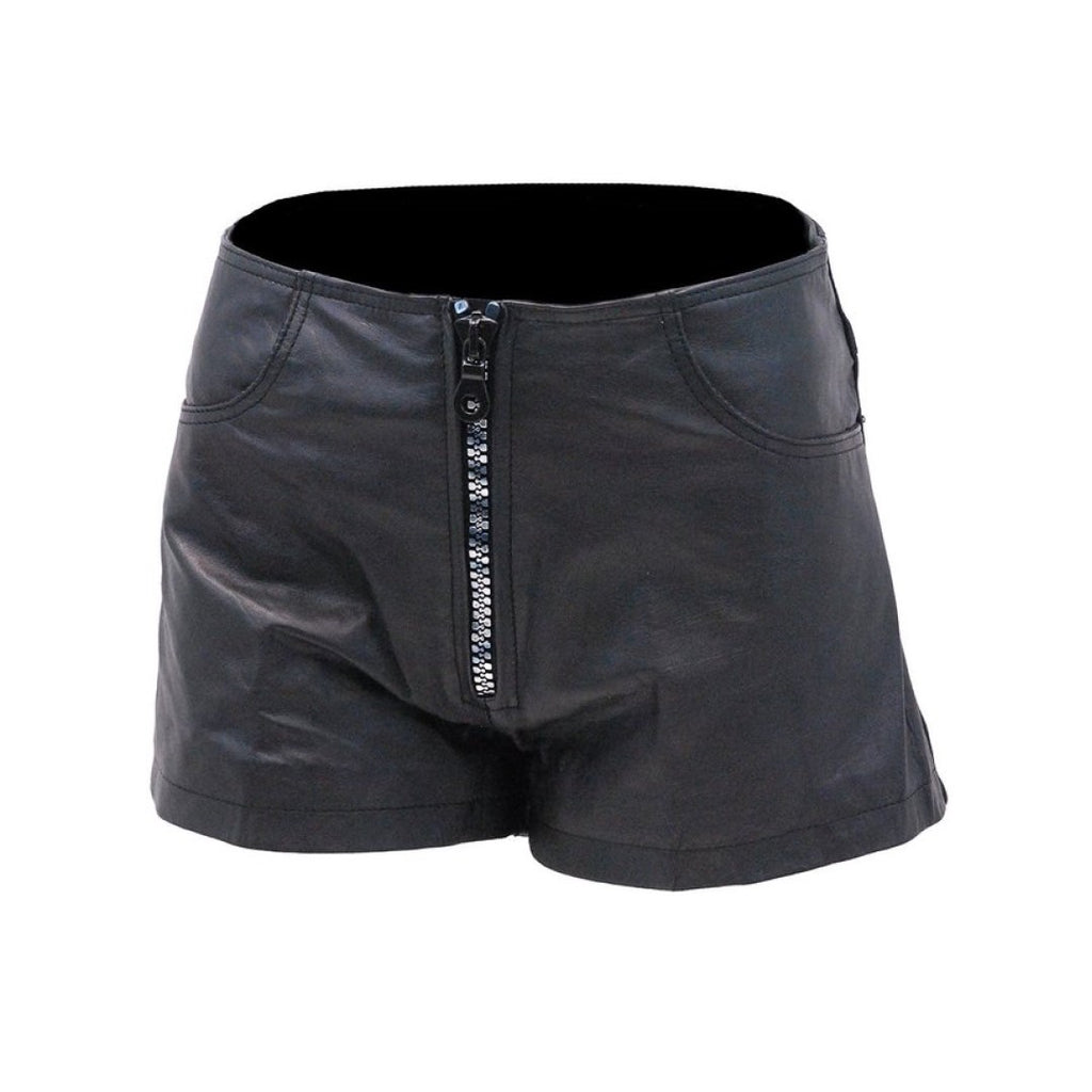 Genuine Leather Short with zipper closure